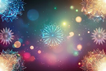 Fototapeta premium Shimmering Light Effects with Decorative Overlays and Vivid Light Transitions