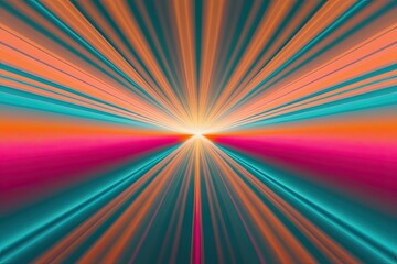 Obraz premium Vibrant Radiant Gradient Landscape in Orange Aqua and Fuchsia Color Fields