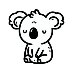 koala cute animal doodle hand drawn cartoon vector illustration template design