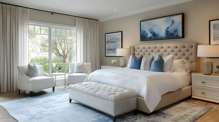 bedroom, interior, elegance