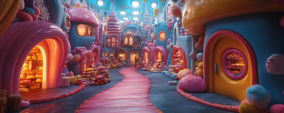 Candy shop house filled with boobytrapped treats, where every sweet triggers a funny prank