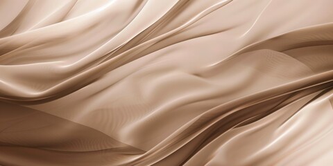Fototapeta premium Flowing, soft, elegant, beige fabric folds, abstract, smooth, satin, silk, textile background, beauty, luxury, fabric texture concept