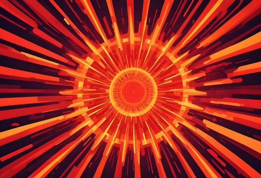 An abstract circle of orange and red lights background