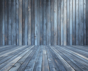 Dark blue wooden wall background with a floo
