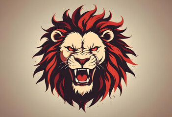 Fototapeta premium an illustration angry lion head esports logo