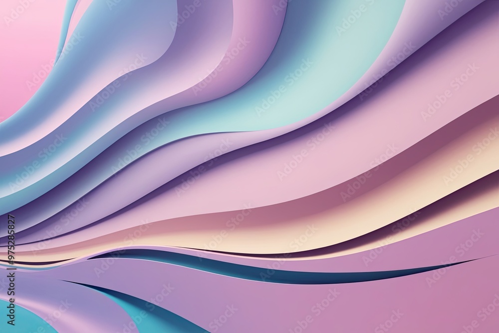 Aufkleber 4k pastel and lavender color gradient panel with wave patterns retro abstract design