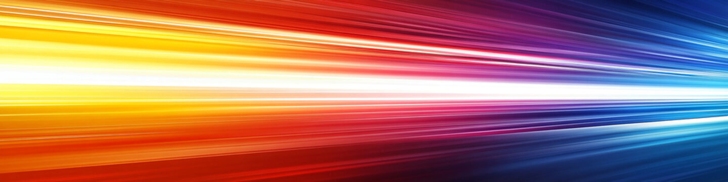 rainbow color horizontal background banner with light beams in sharp vibrant lines 