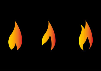 Fiery Trio: Modern Artistry in Flames Against a Dark Canvas For Greeting Cards, Posters, And Backgrounds