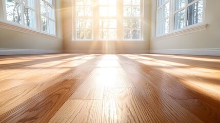 Bright and Airy Hardwood-Floored Empty Room for Real Estate Showcase