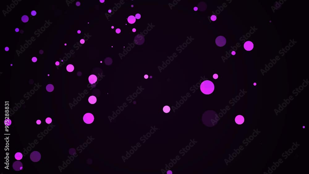Poster animation loop flow up glow violet purple stars particles sparks float to top on black abstract back