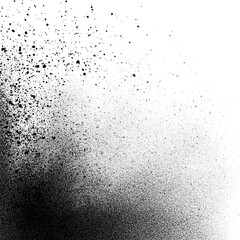 Obraz premium Halftone texture, solid white background, black and gray gradient in the bottom right corner, grainy texture