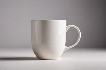 Obraz premium a white coffee cup on a table 