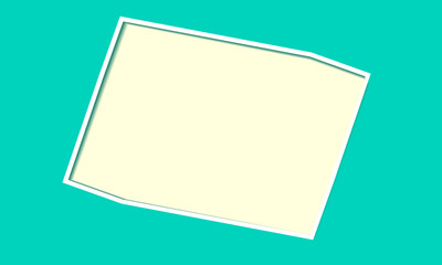 blue abstract geometric shape on beige background. frame background with copy space. blue background. rectangular banner template.
