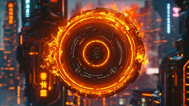 fireball in the form of a technological circle