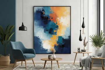 Contemporary Impressionism Abstract Wall Art Template with Textured Colors and Unique Patterns