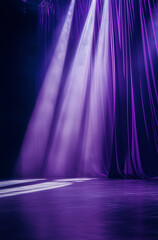 Dance Gear on a Shiny Bare Stage in Deep Purple: Theatrical Background Illustration