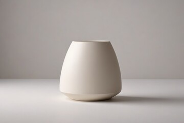a white vase sitting on a table                              