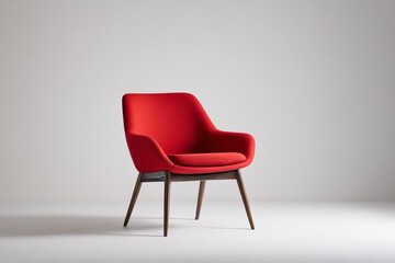 Obraz premium a red chair with a wooden frame and legs 