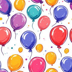 Floating Balloon Pattern I: Joyful Background Vector Illustration