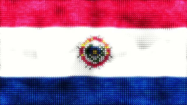 Paraguay digital flag - loop animation