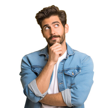 Thoughtful Man in Denim Jacket