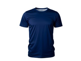navy blue T-shirt template with nothing neat, mockup for design and print. T-shirt isolated on white background
