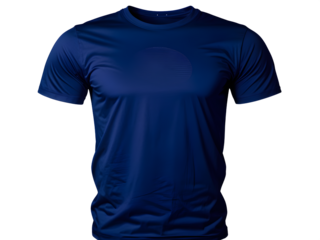 navy blue T-shirt template with nothing neat, mockup for design and print. T-shirt isolated on white background
