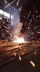 Sparks Flying in a Welding Workshop
