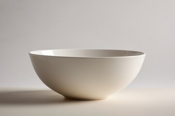 a white bowl on a table                               