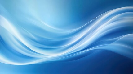 Abstract blue background with white wavy lines.