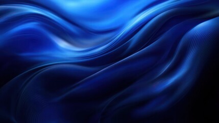 Abstract blue wave background with glowing lines.