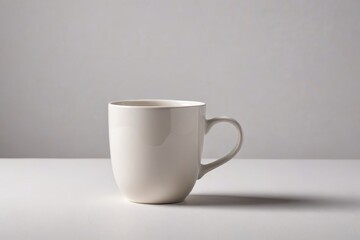 Fototapeta premium a white coffee cup on a white table 