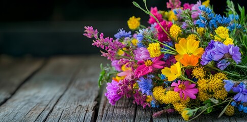 Colorful Bouquet of Wildflowers