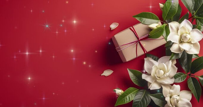 gardenia flower with giftbox