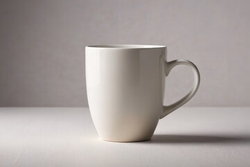 Obraz premium a white coffee cup on a table 