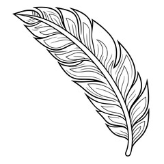 Obraz premium Graceful feather outline icon in vector format for elegant designs.