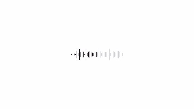 Audio voice message animation with alpha channel, Playing record voice message animation, Voice message, Speech waves animation