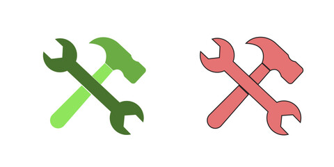 Tools and Hardware Icon on Black and White Vector Backgrounds