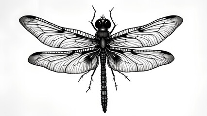 A zentangle of a dragonfly