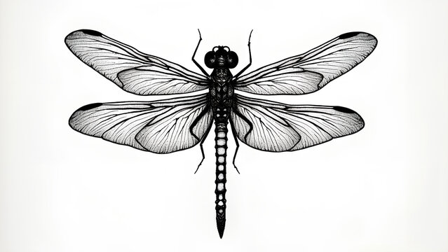 A zentangle of a dragonfly