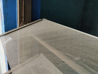 Dusty glass creaking window or nako window with love picture