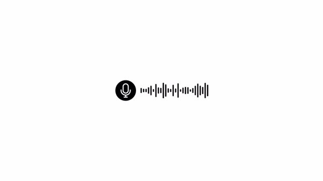Audio voice message animation with alpha channel, Playing record voice message animation, Voice message, Speech waves animation