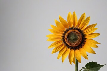 Obraz premium a sunflower with a green stem and yellow petals 