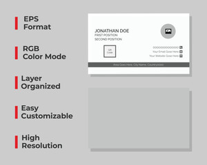Simple corporate business card, minimal personal card, corporate identity card, layout set