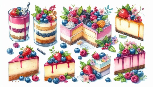 set of cakes