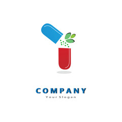 cepsule logo dewsign .pharmacy logo.idea ,leaf