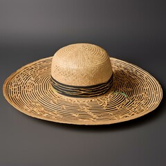 Beautiful straw hat with patterns, designs and beautiful shapes.