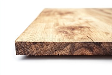 View of wood or wooden table top corner Isolated on white background , ai