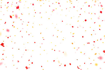 3D gold and red confetti that floats down to celebrate	