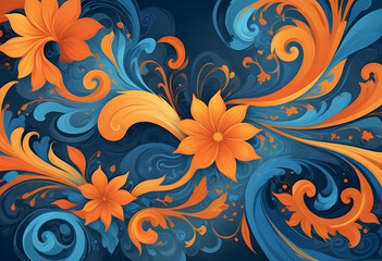 abstract floral background with flowers